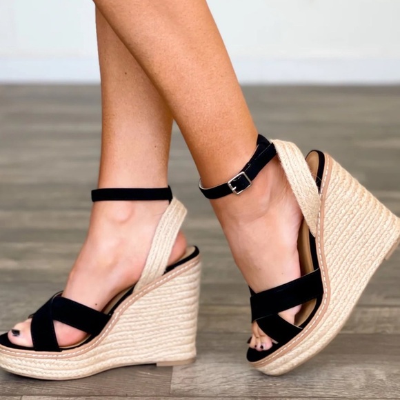🖤 FABUTIQ Rffia Espadrille Wedge - Picture 1 of 6